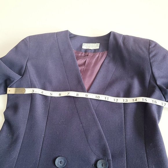 Vintage Braemar Petites by Jeremy Scott dark blue blazer. - Picture 14 of 15